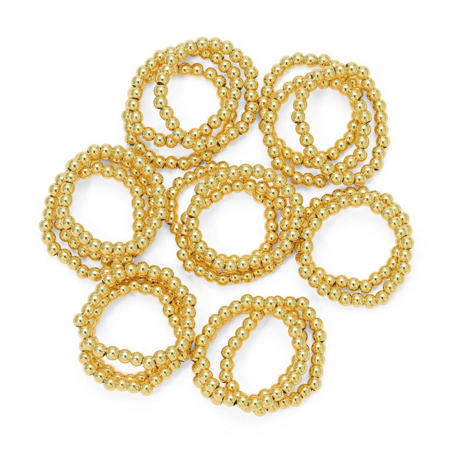 Gold Beaded Stretch Rings