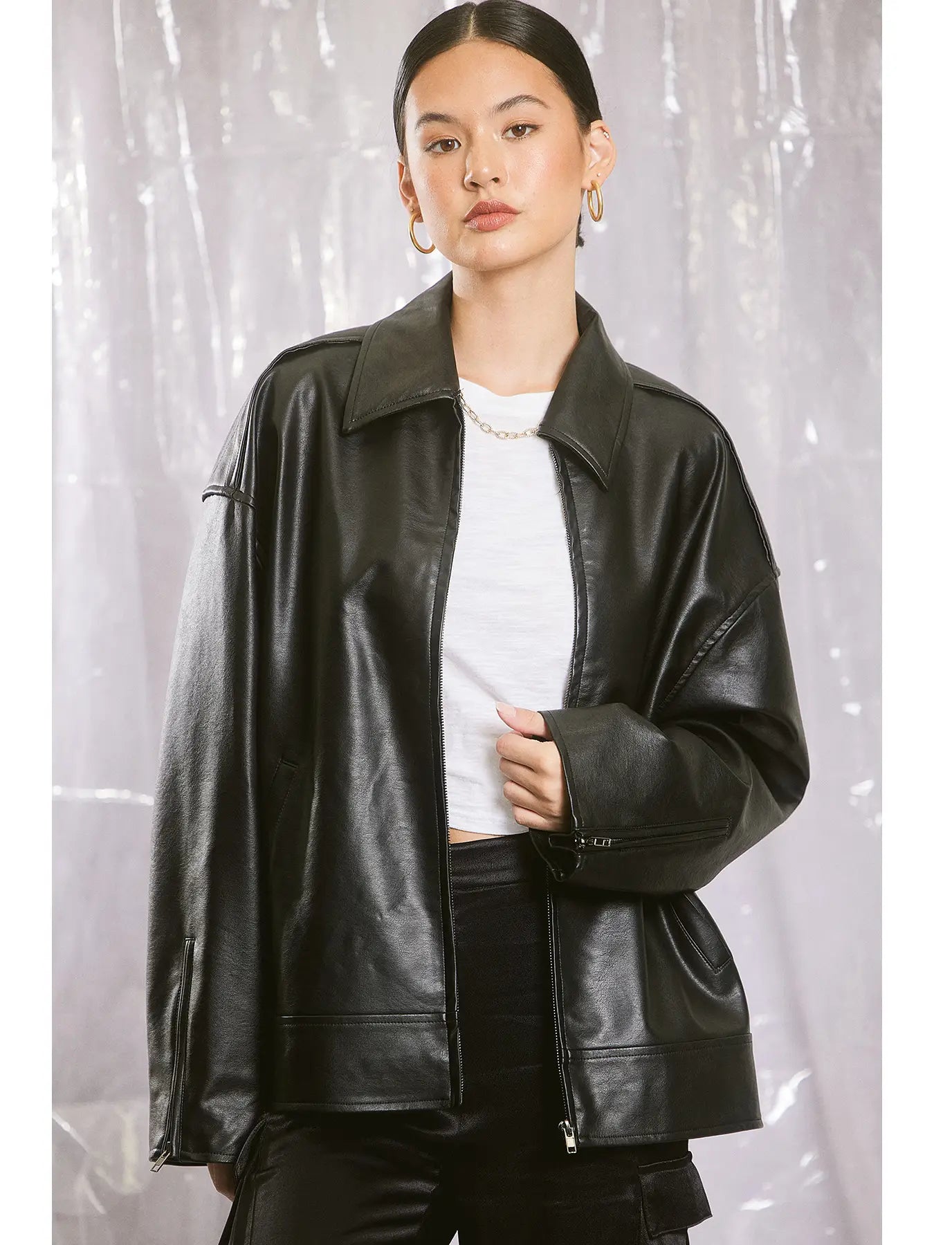 Oversized Leather Jacket