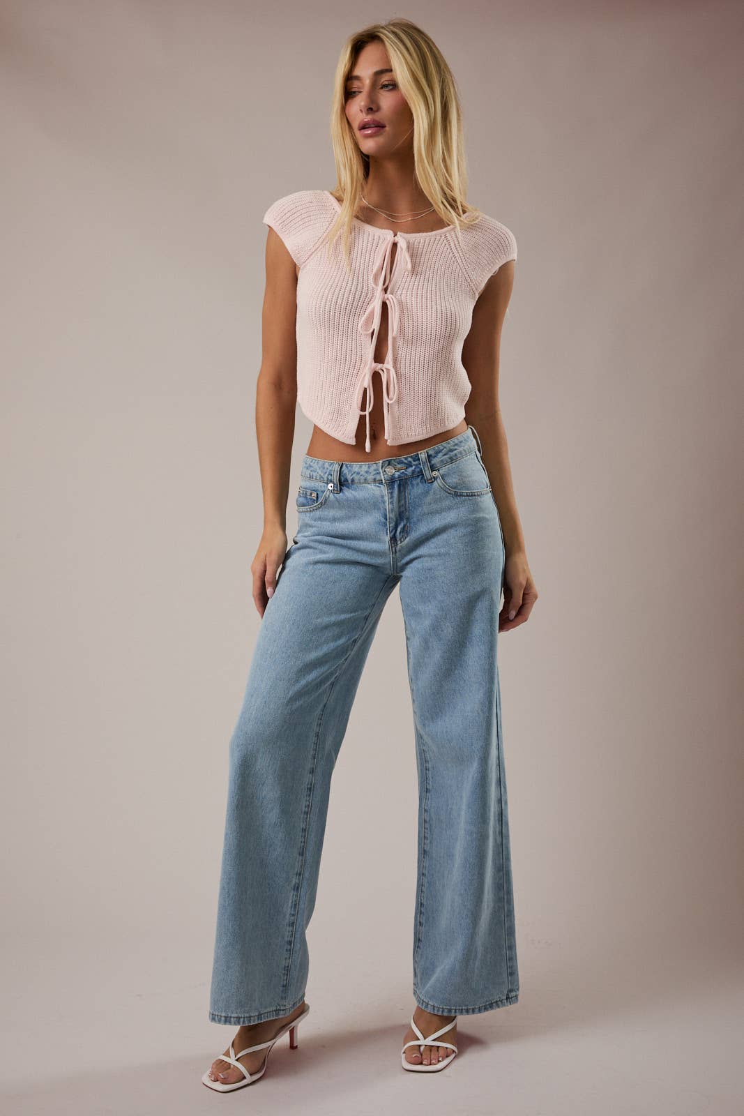 Blush Tie Front Knit