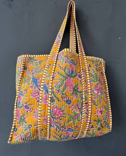 Hippie Quilted Tote Bag