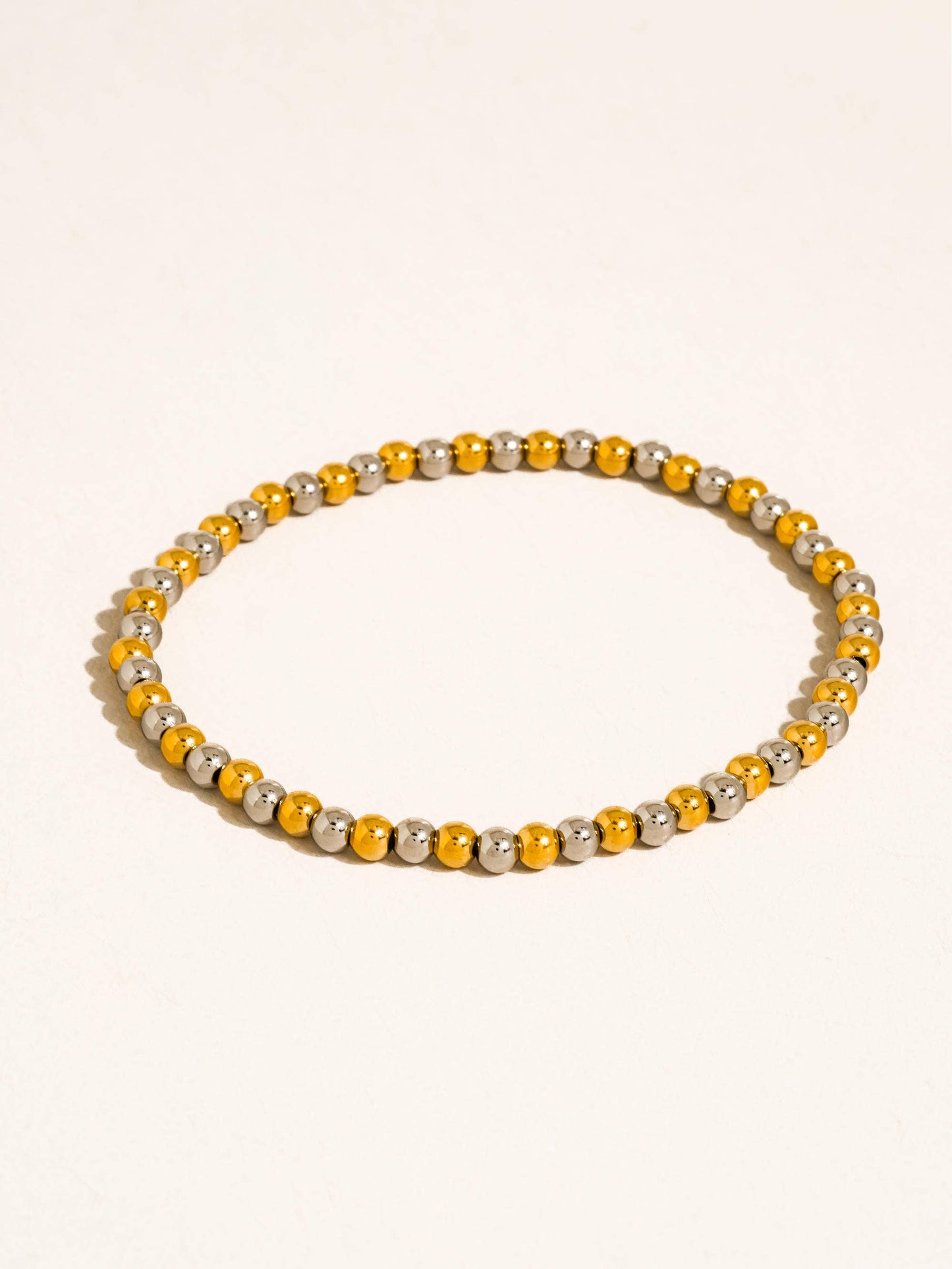 Perlisse 18K Gold Non-Tarnish Two Tone Beaded Bracelet