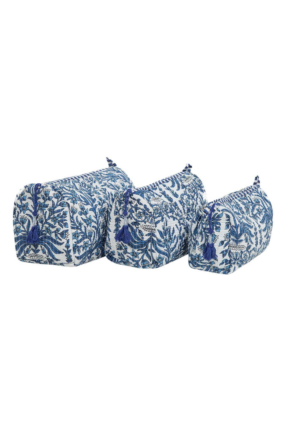 Floral Quilted Cotton Toiletry Bags