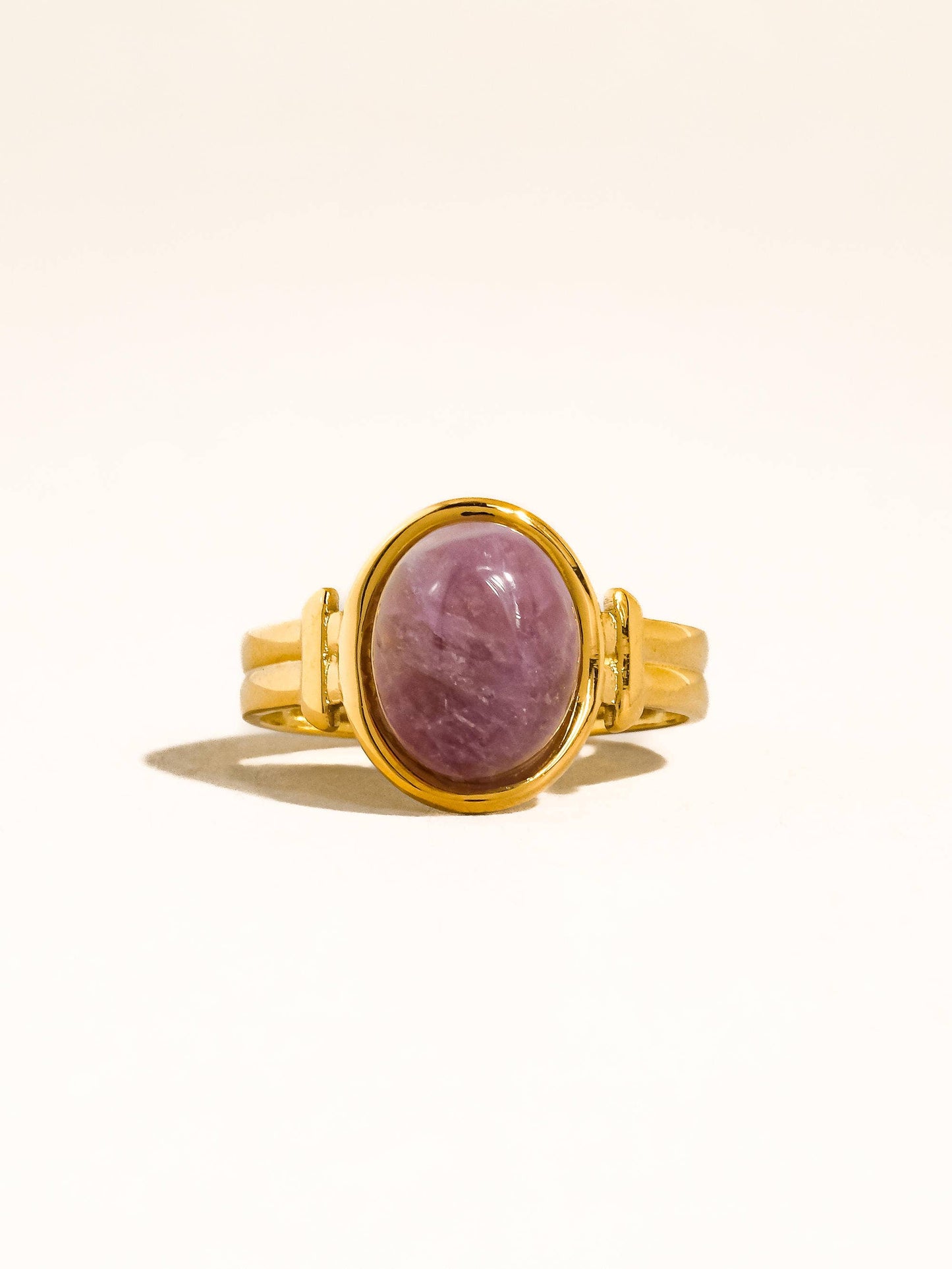 Jett Pink Stone Adjustable Ring
