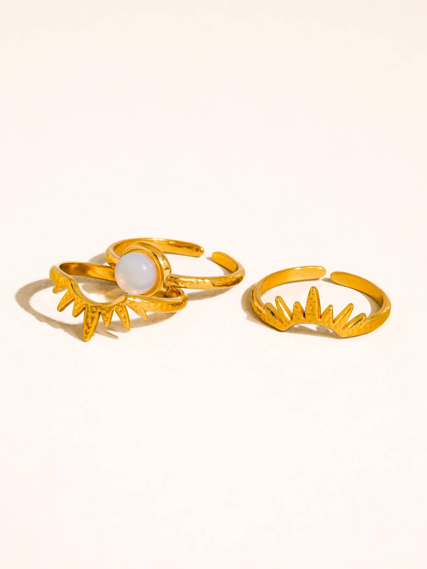 Nerina Sunburst Opal Stackable Ring