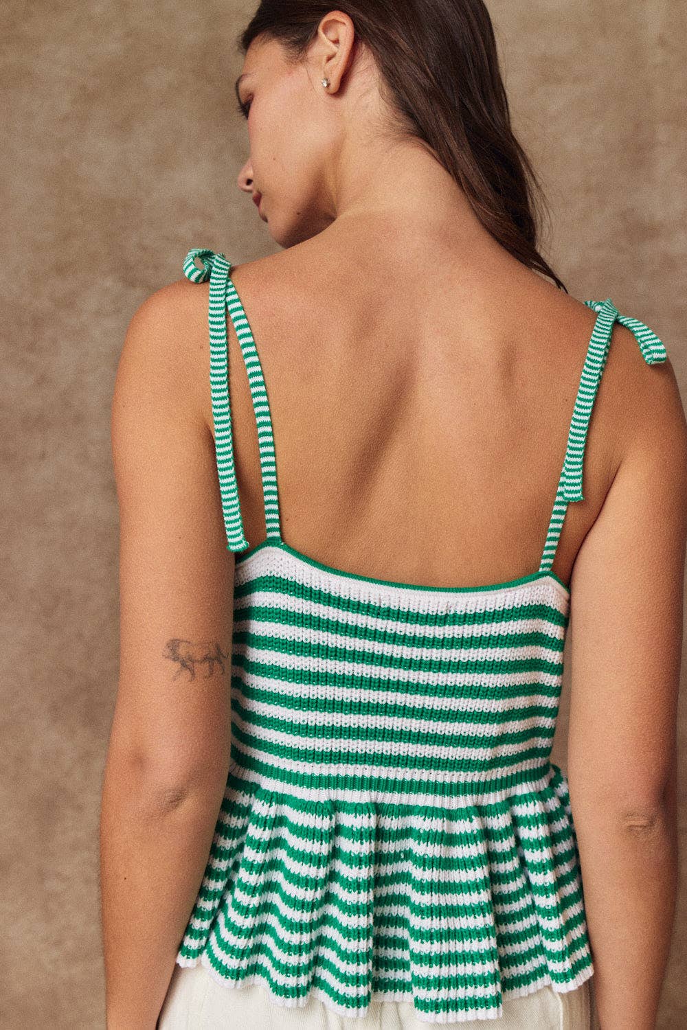 Riviera Stripe Peplum Top