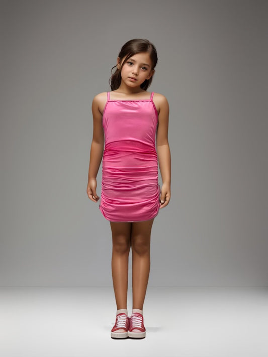 Pink Ombre Ruched Dress - Tween CC