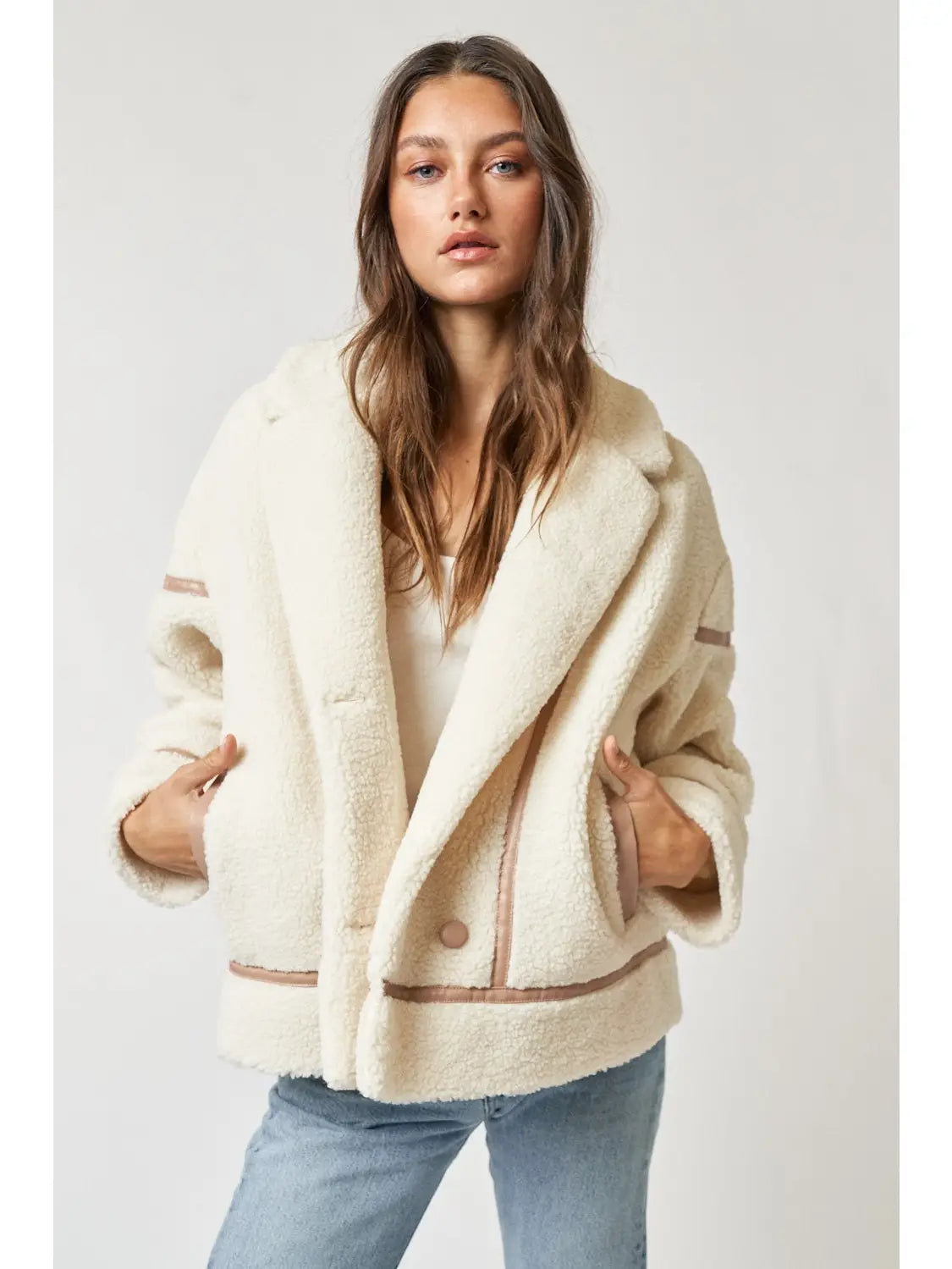 Topshop faux sales fur denim jacket