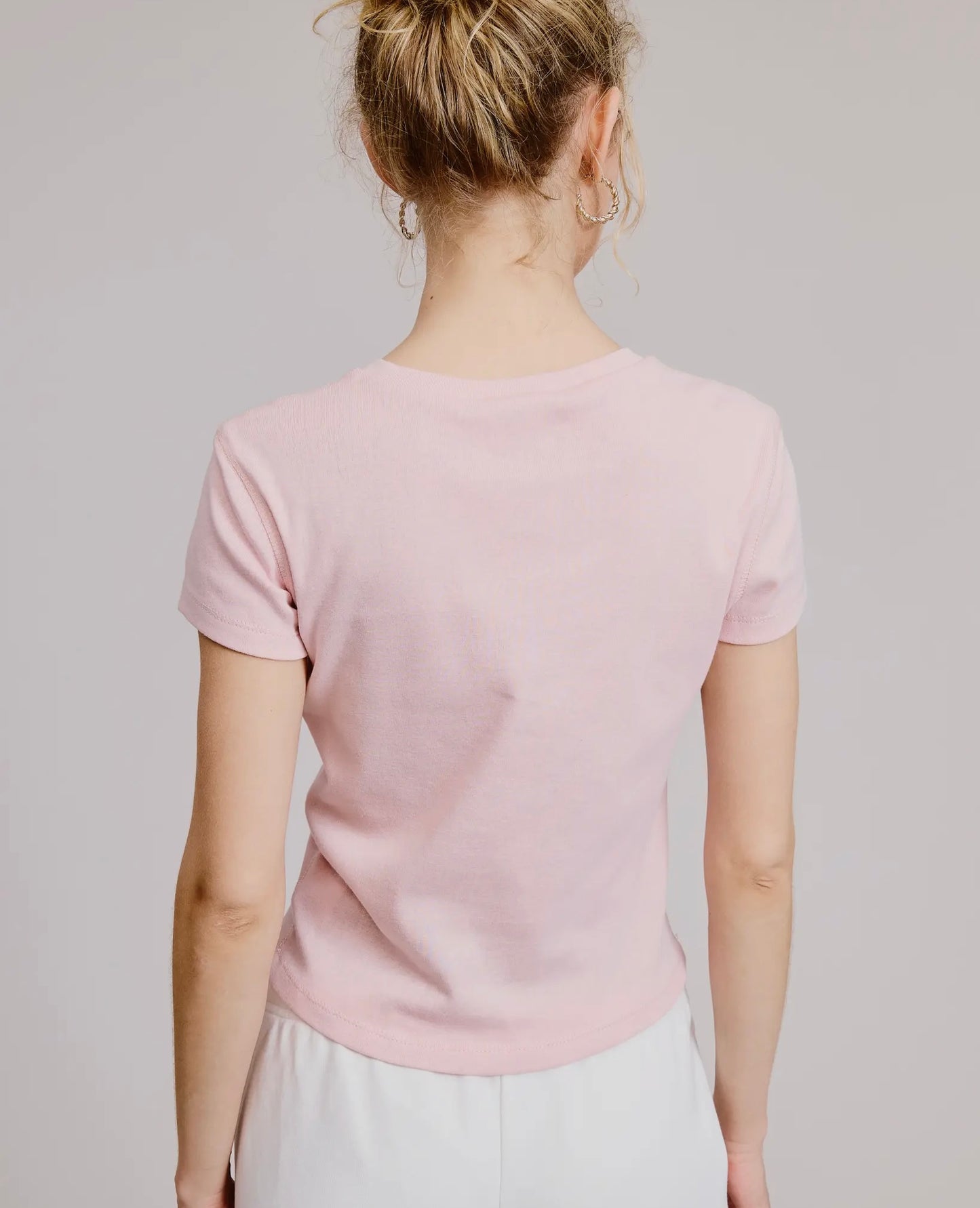 Baby Pink Knit Crop Top