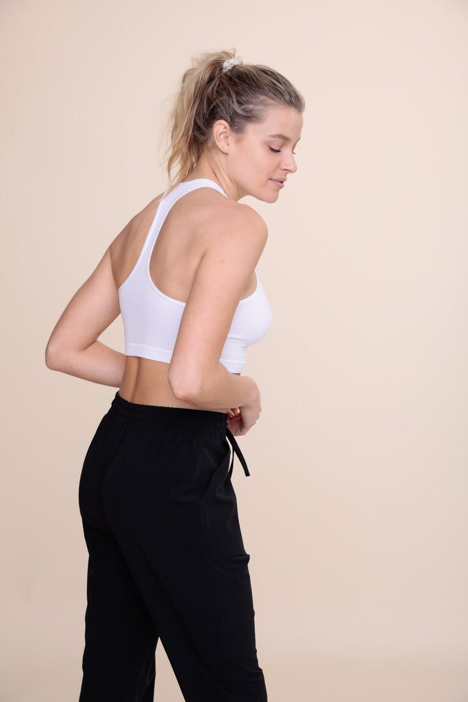 White Ribbed Extreme Racerback Active Top