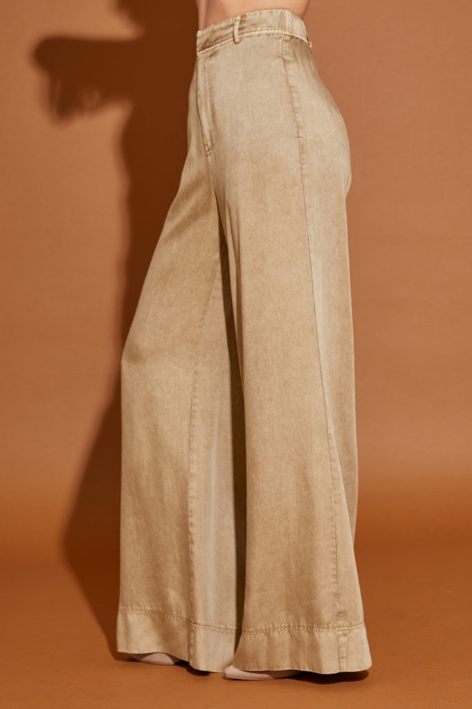 MS Elastic High Waist Wide Leg Pants