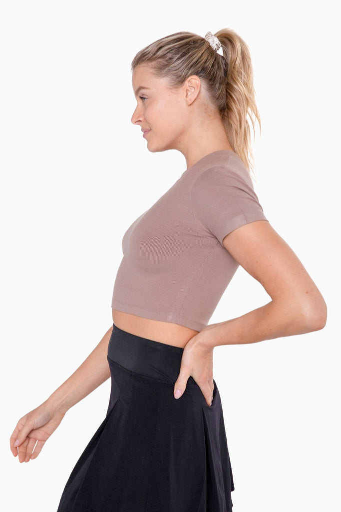 Essential Micro Ribbed Cropped Athleisure Tee