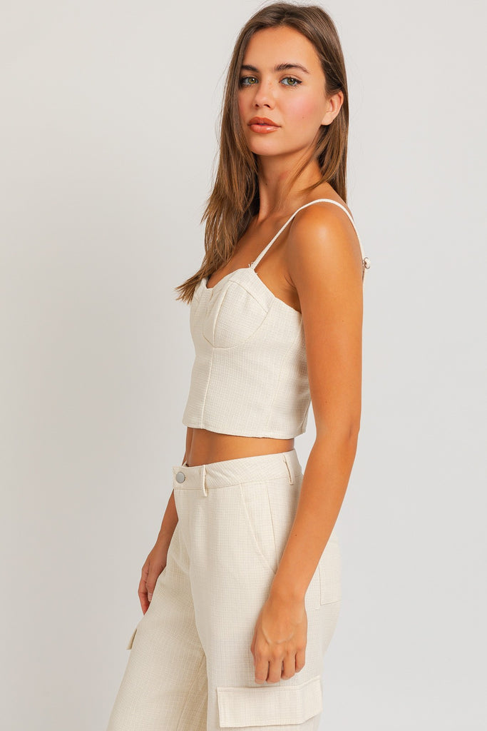 Cream Bustier Spaghetti Strap - Womens