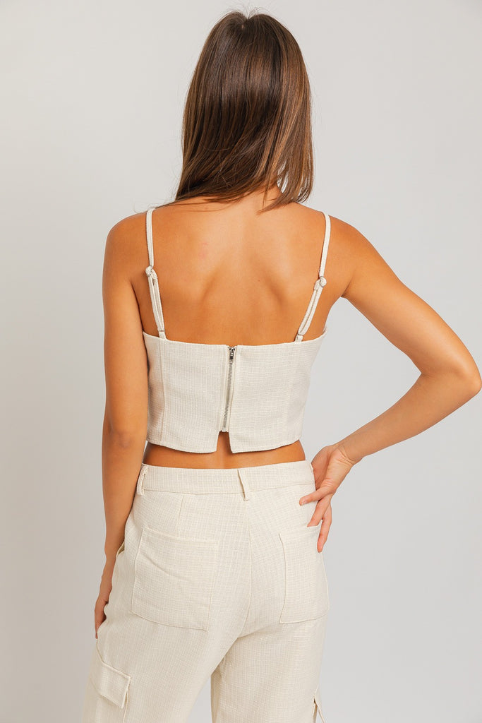 Cream Bustier Spaghetti Strap - Womens