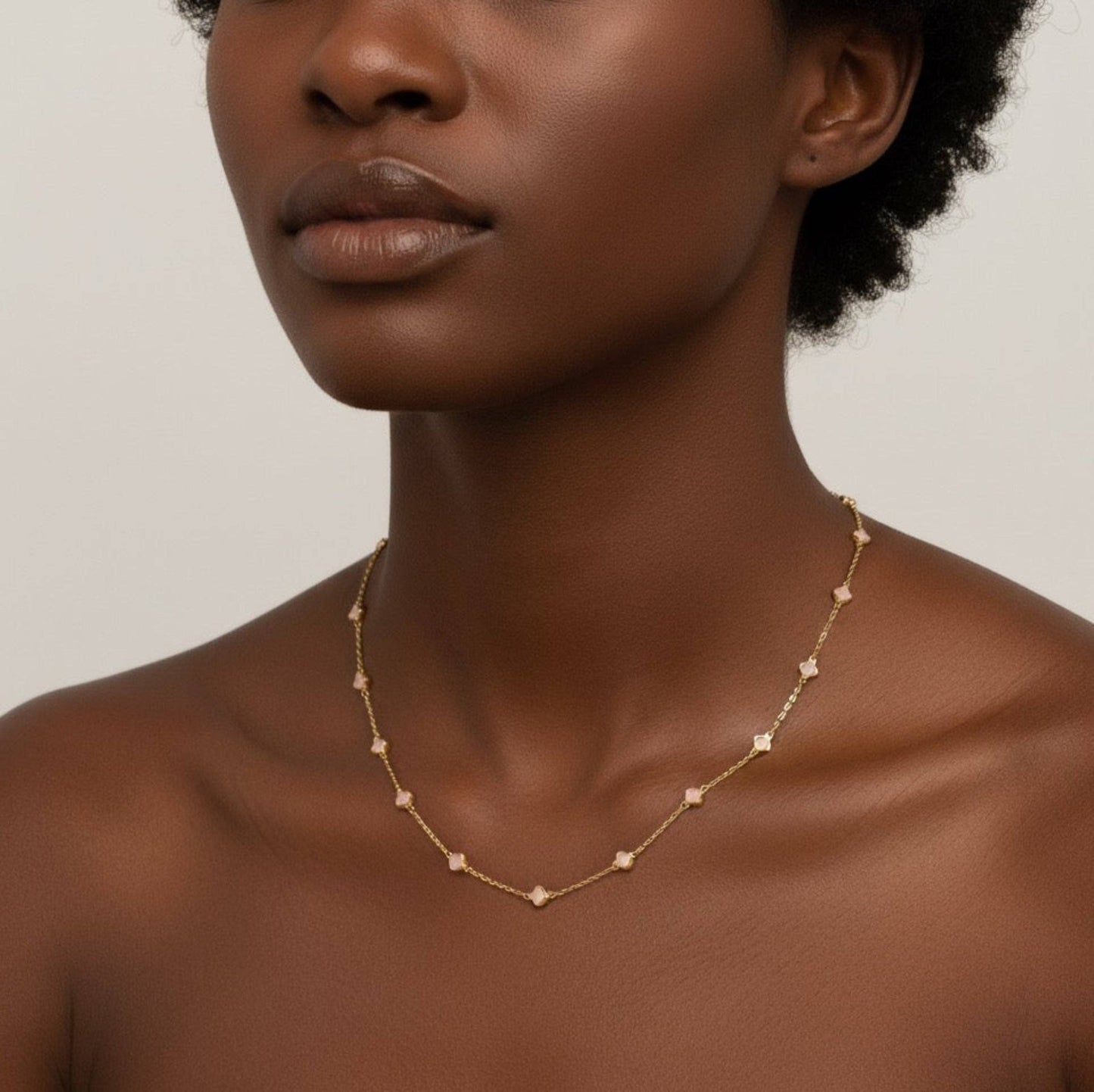 Petite Colored Clover Necklace