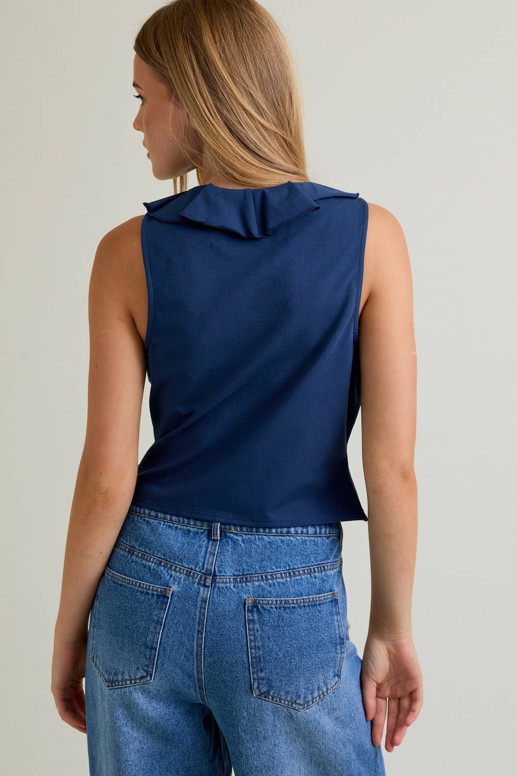 Sapphire Ruffle Tie Top