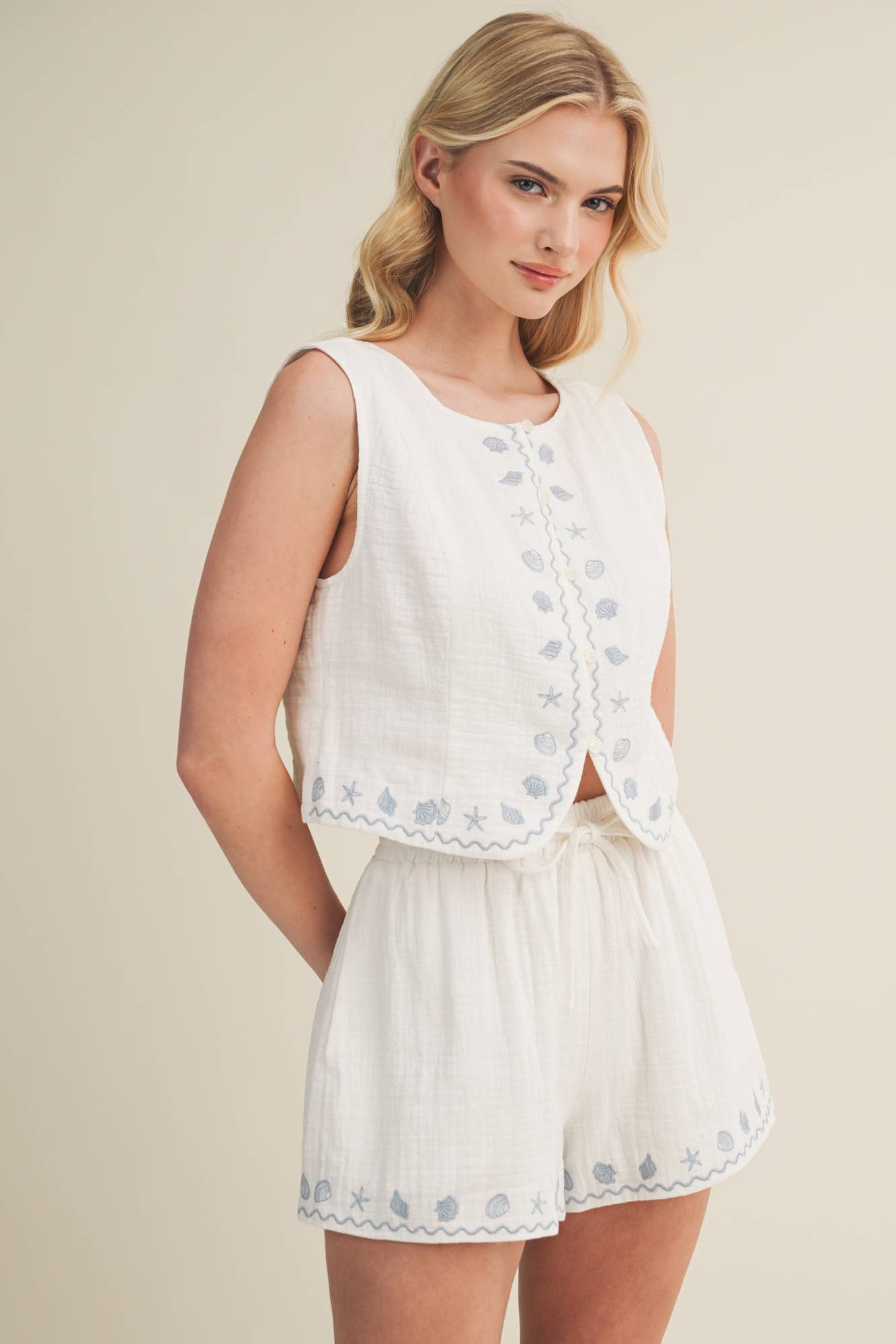 Seashell Scalloped Top