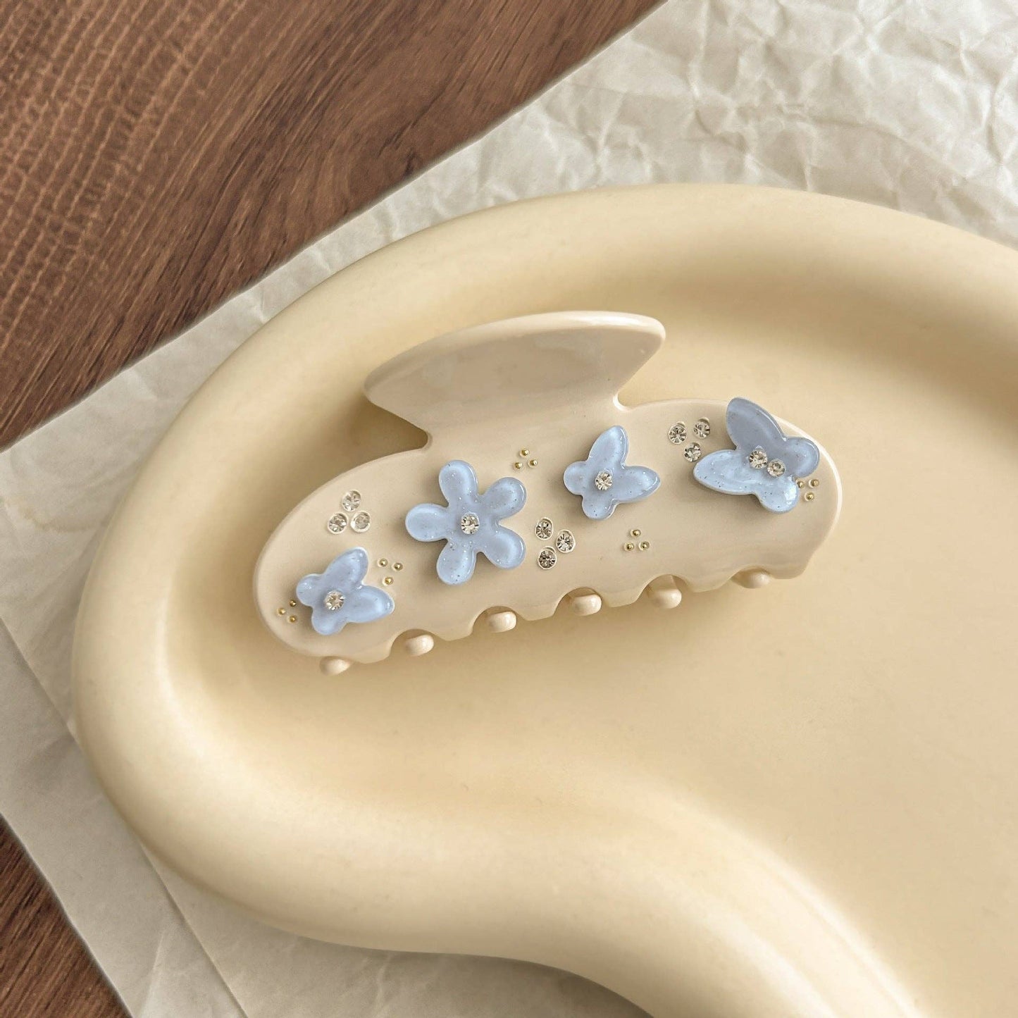 Butterfly & Floral Rhinestone Hair Clip – Sweet Acetate Claw