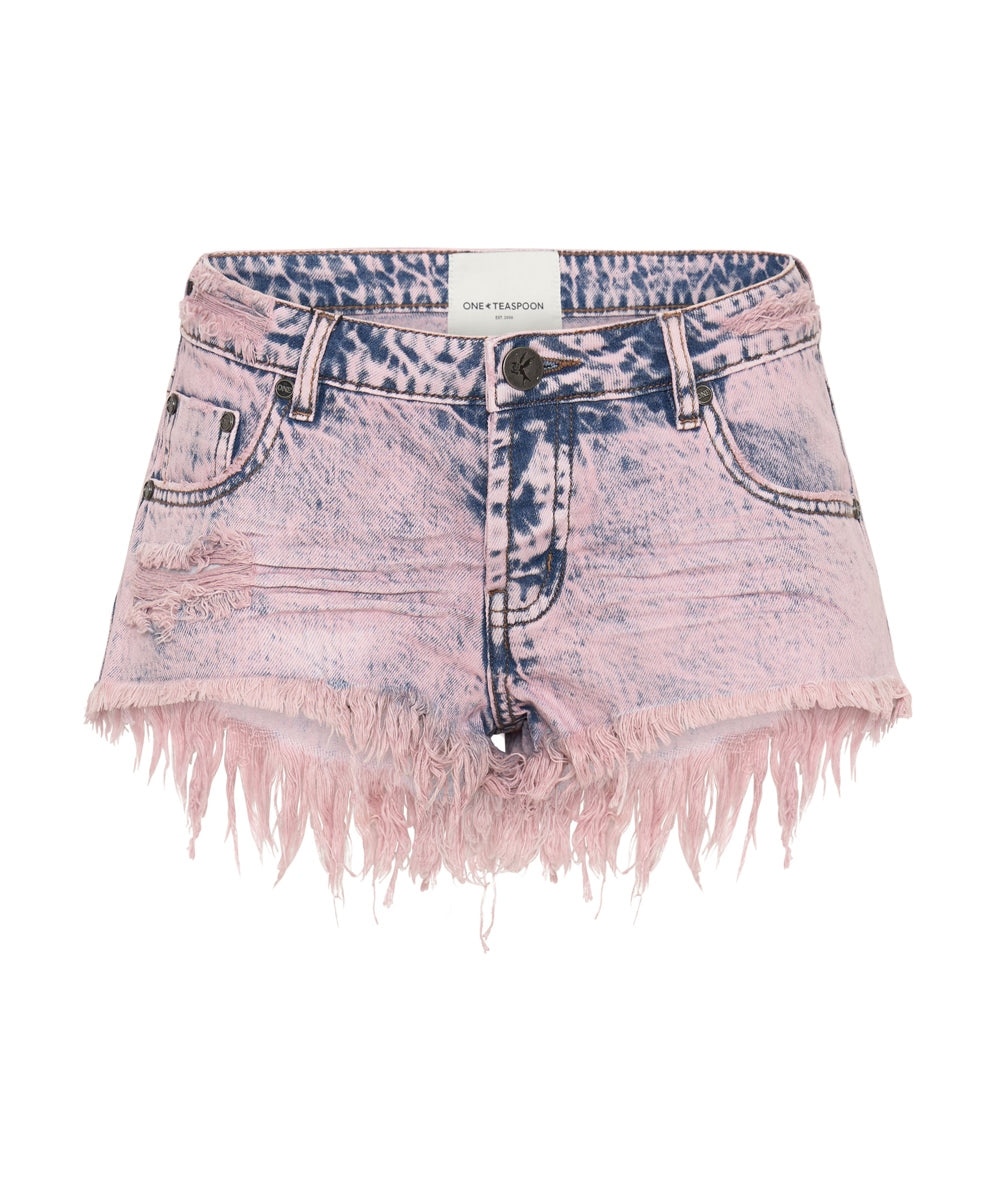 Dusty Pink Bonita Low Waist Denim Shorts - One Teaspoon