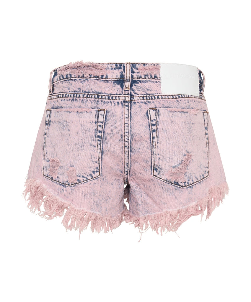 Dusty Pink Bonita Low Waist Denim Shorts - One Teaspoon