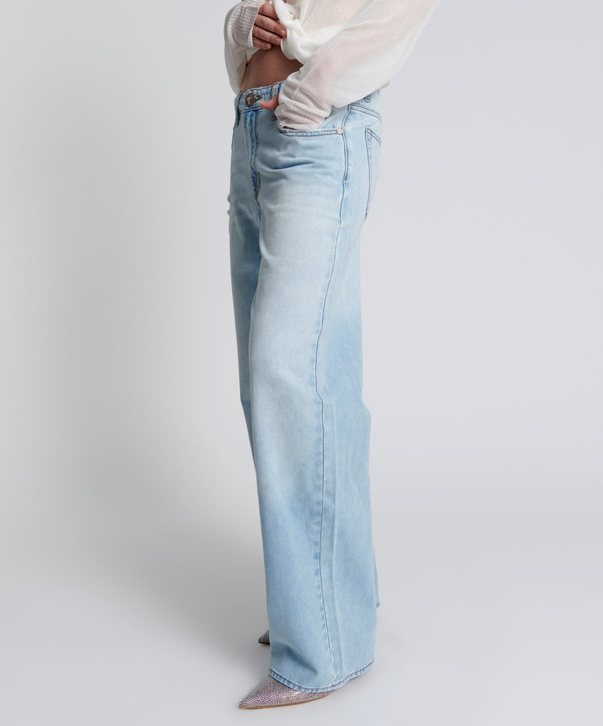 BLUE LATTE LOWRIDER WIDE LEG JEANS - ONE TEASPOON
