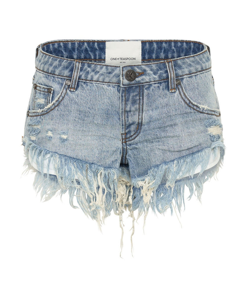 Salty Dog Dukes Low Waist Denim Shorts - ONE TEASPOON