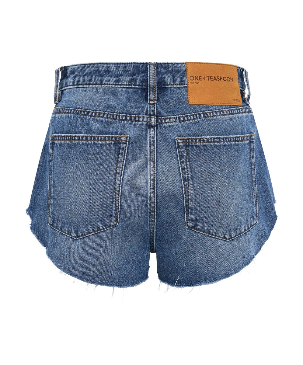 Bay Blue The One Fitted Cheeky Denim Short - ONE TEASPOON