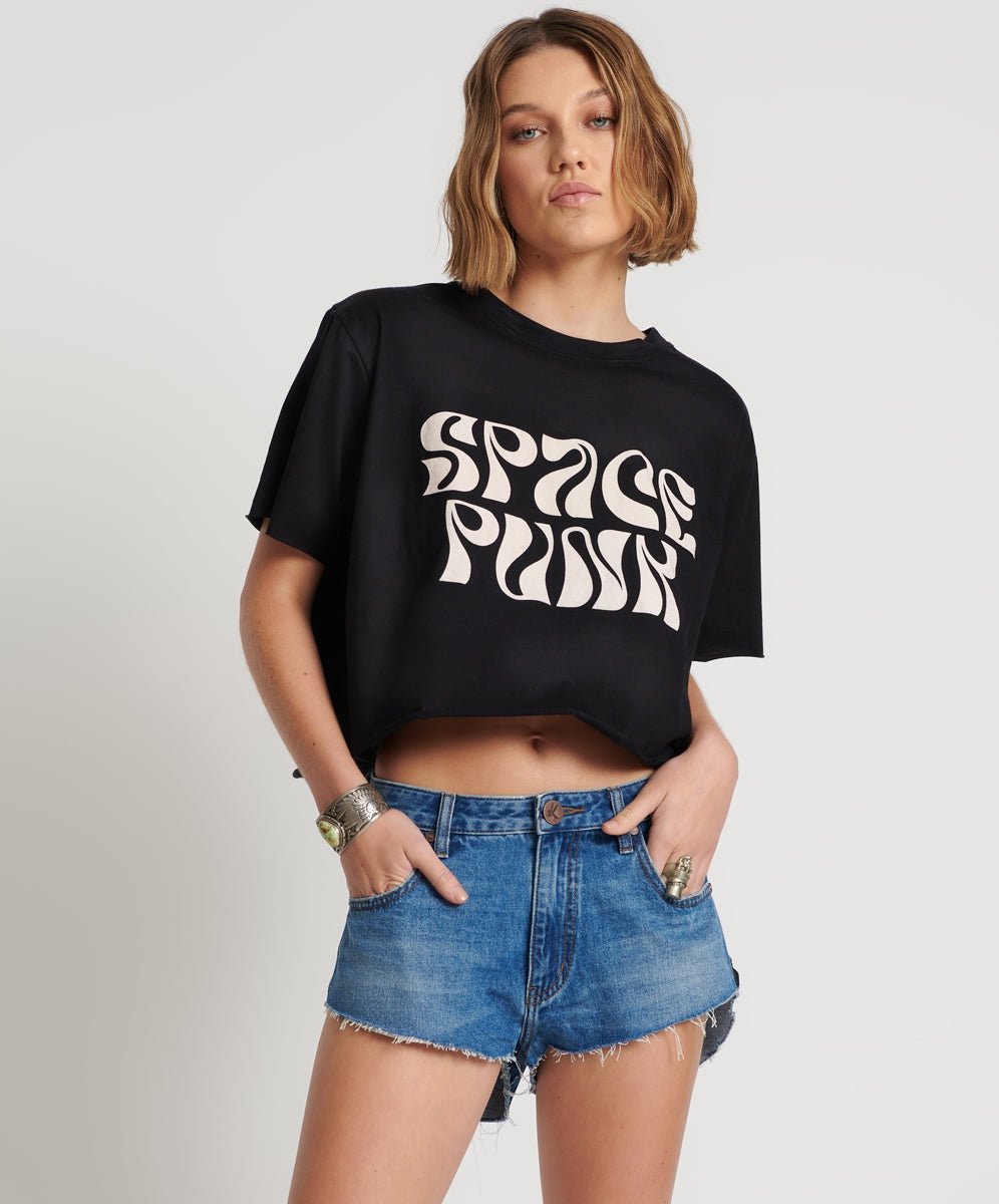 Bay Blue The One Fitted Cheeky Denim Short - ONE TEASPOON