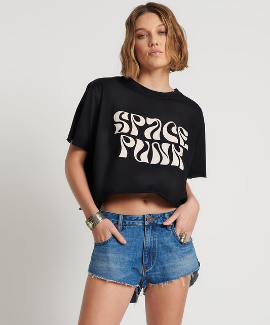 Bay Blue The One Fitted Cheeky Denim Short - ONE TEASPOON