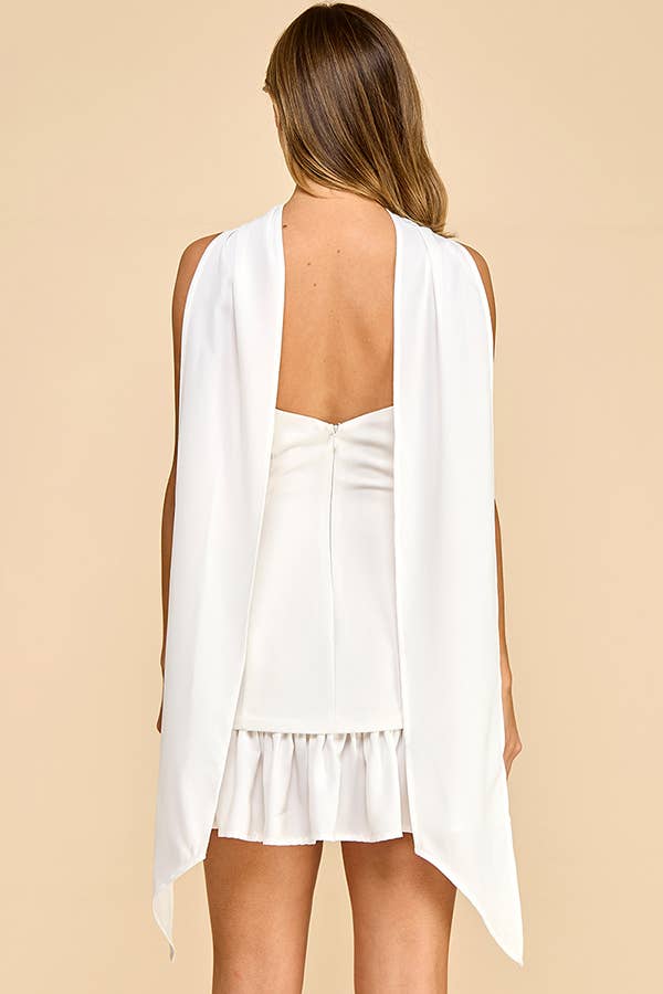 Tani Neck Tie Mini Dress