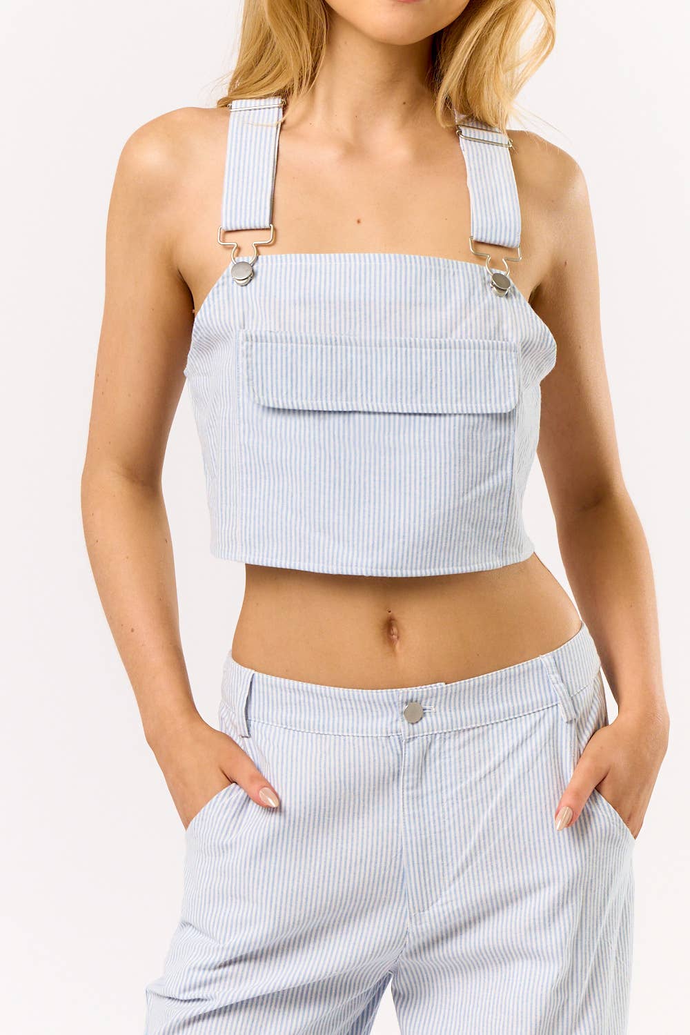 Striped Overall Set