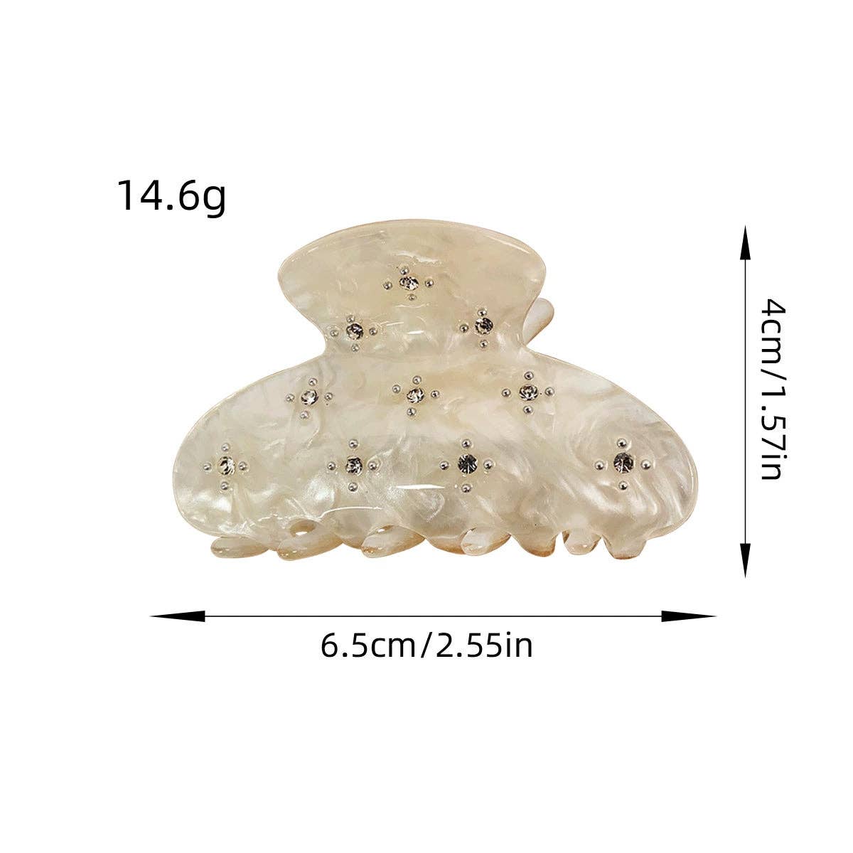 Diamond Studded Flower Claw Clip