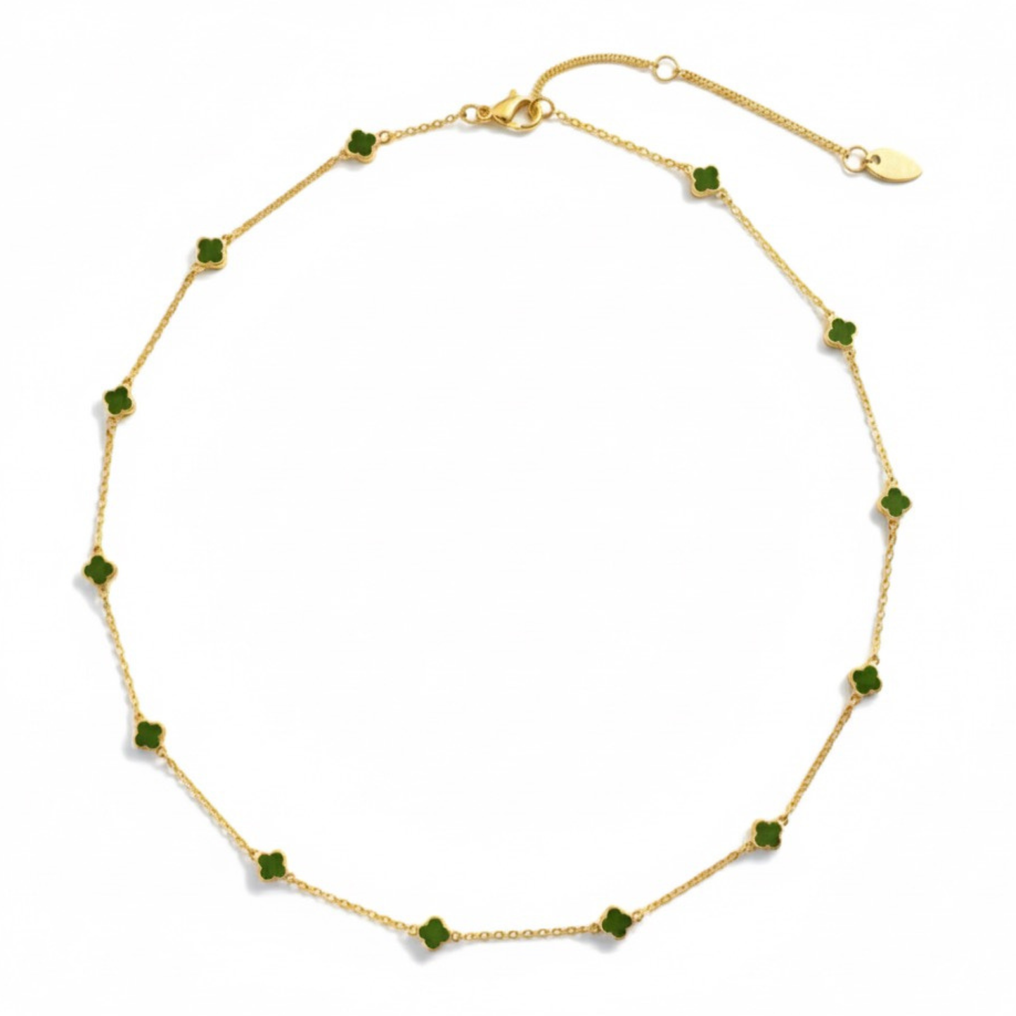 Petite Colored Clover Necklace