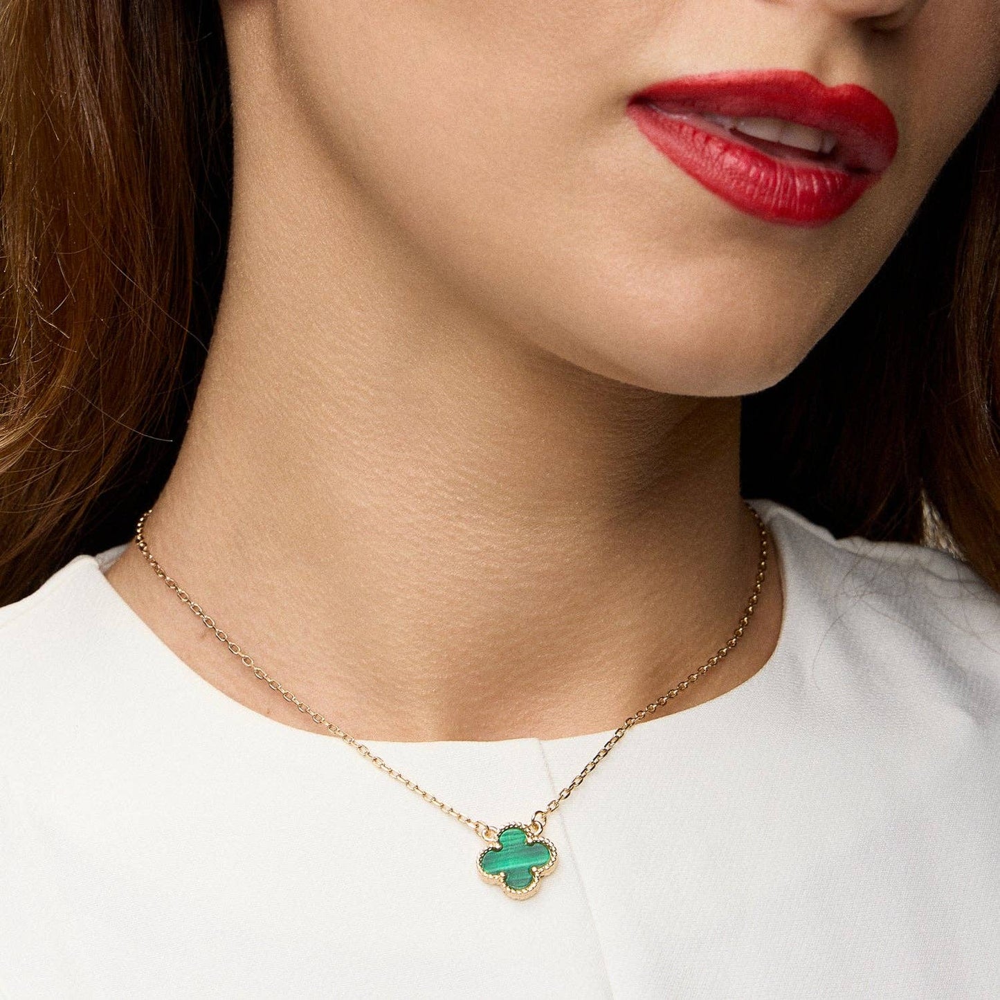 Shell Charm Pendant Necklace with Gold Chain