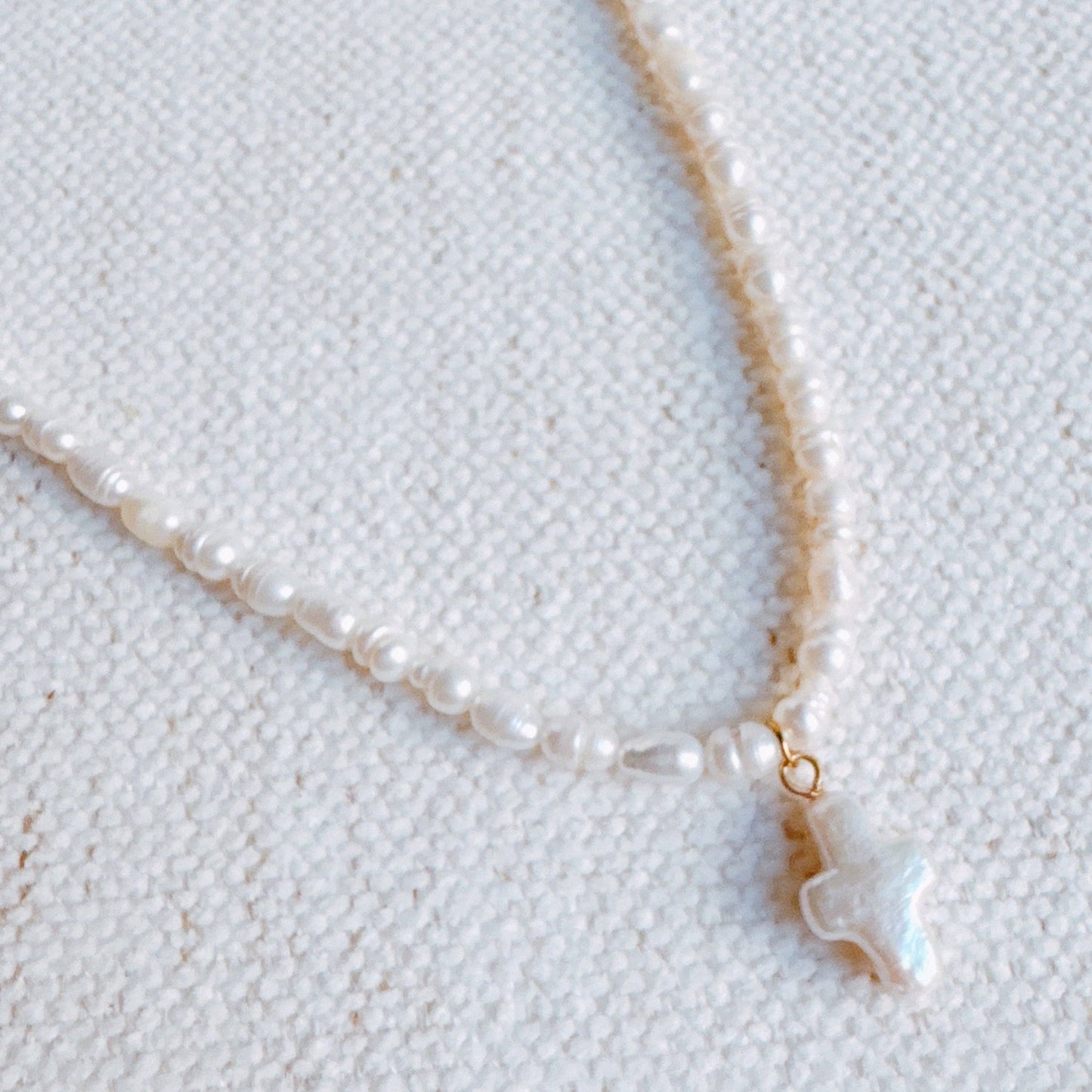 Genuine Freshwater Pearl Cross Necklace
