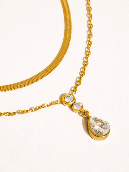 Dorielle Layered Teardrop Necklace