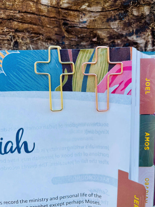Small Cross Bookmark Paperclips