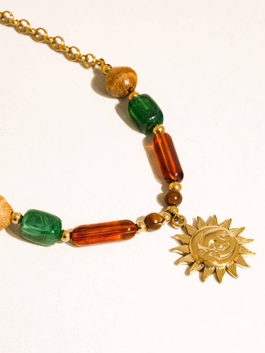 Brisa Beaded Sun Necklace
