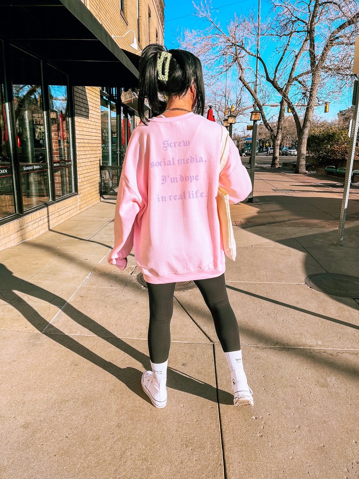 Dope In Real Life CrewNeck Light Pink