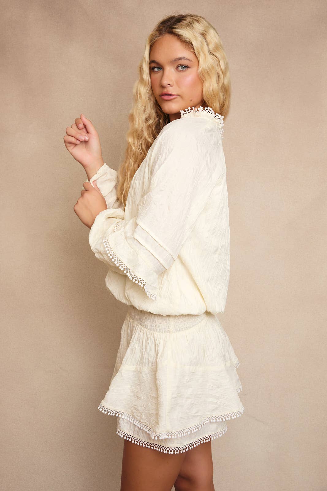Ivory Boho Breeze Romper Dress