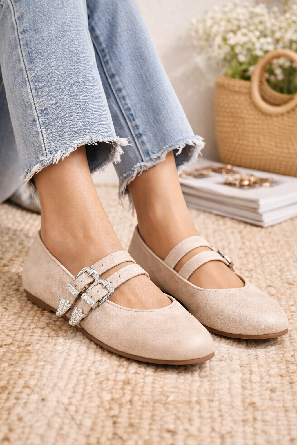 Mary Jane Double Strap Ballet Flats