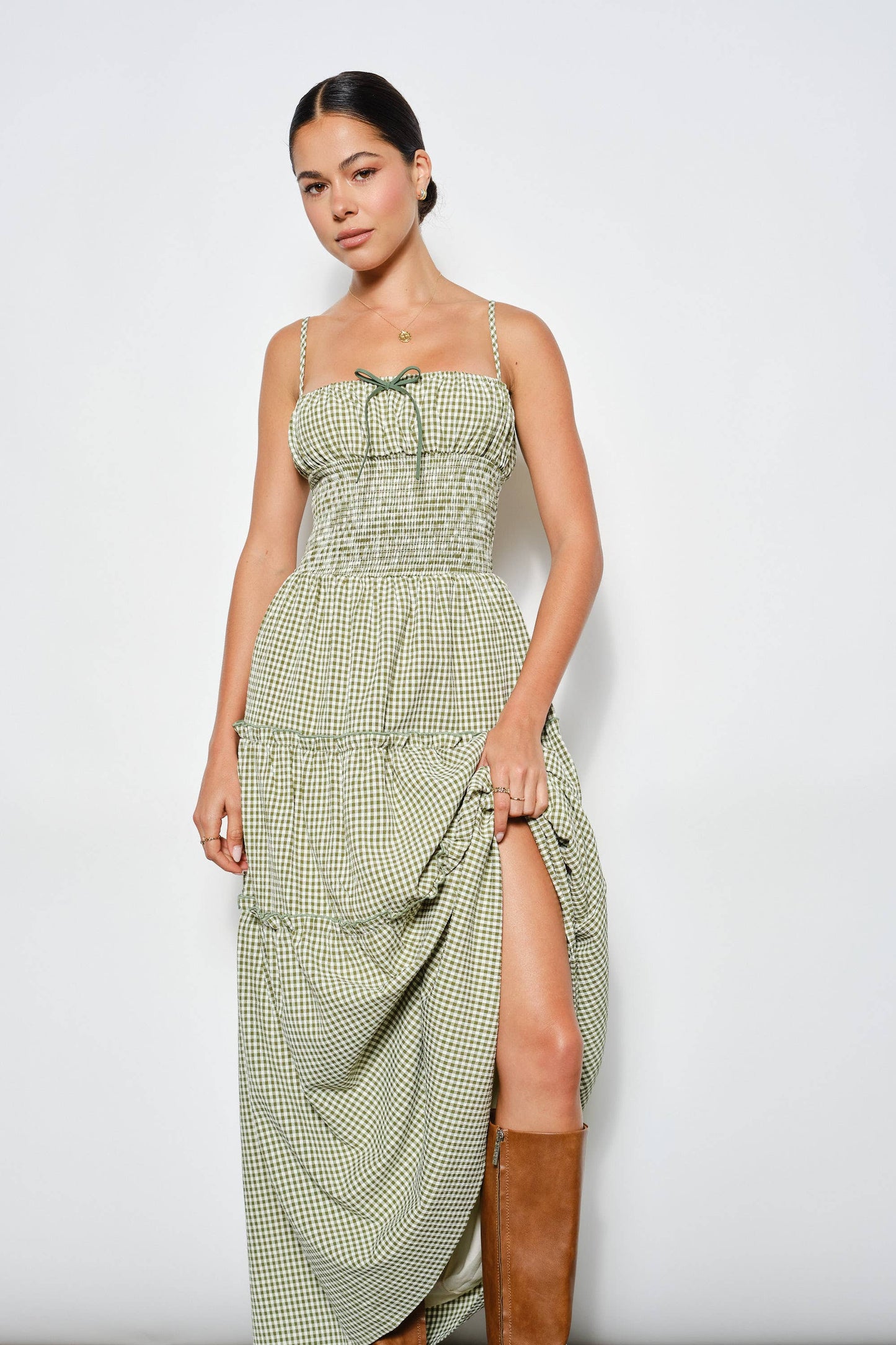 CAROL SMOCKED WAIST MAXI DRESS
