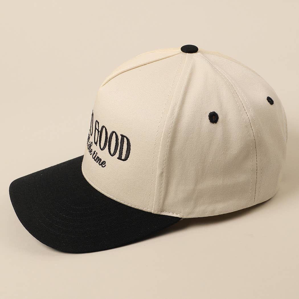 God Is Good All The Time Embroidery Trucker Hat