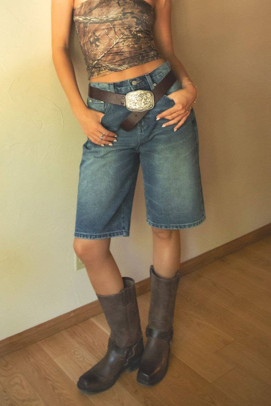 Terri Vintage Wash Skater Jorts