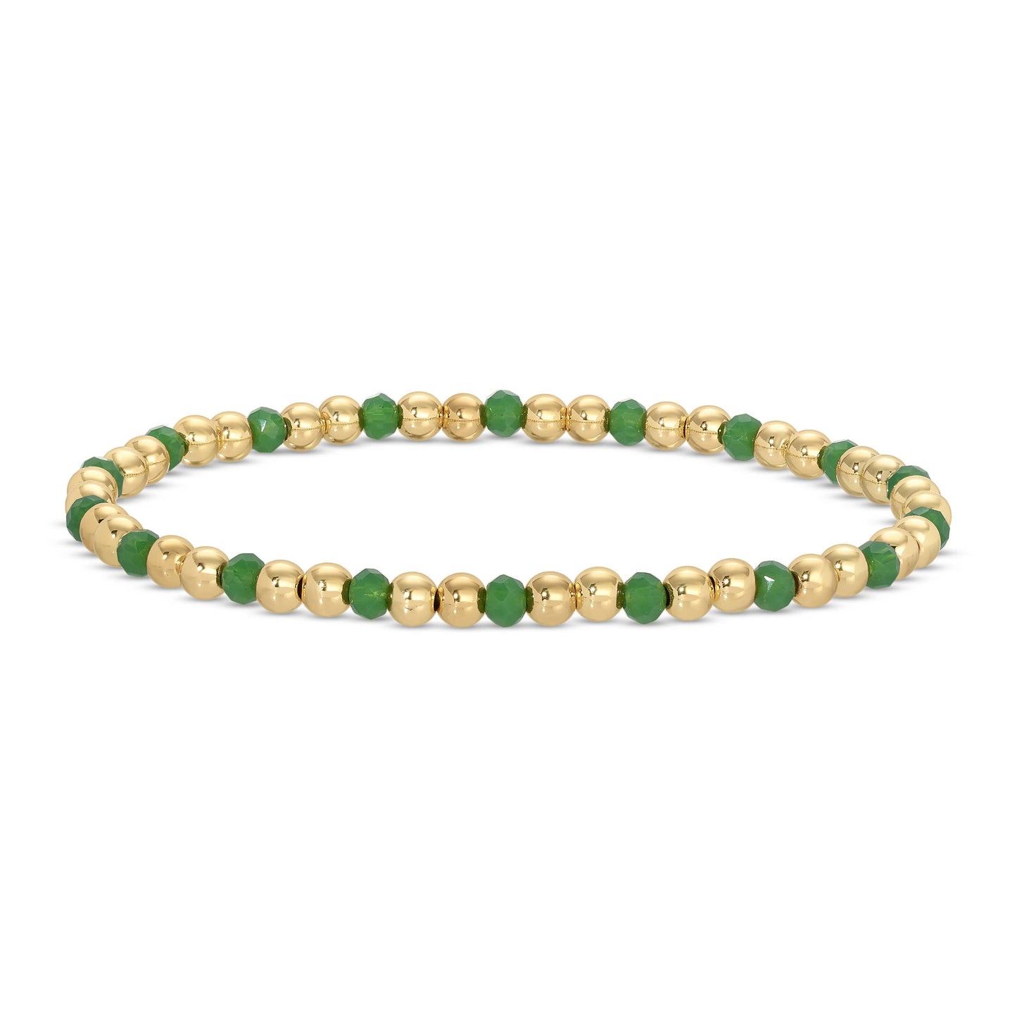 Dark Crystal 4mm Gold Beaded Bracelet - Assorted
