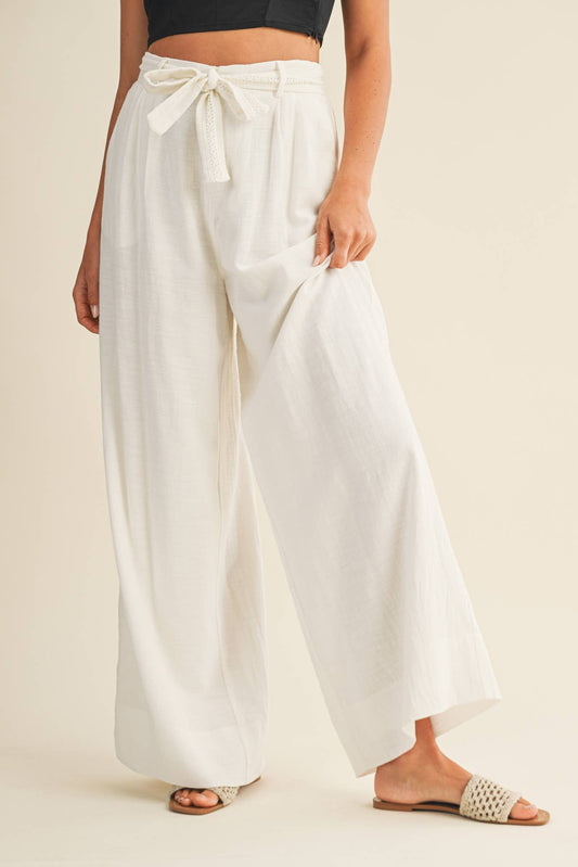 Coastal Flow Tie-Waist Palazzo Pants