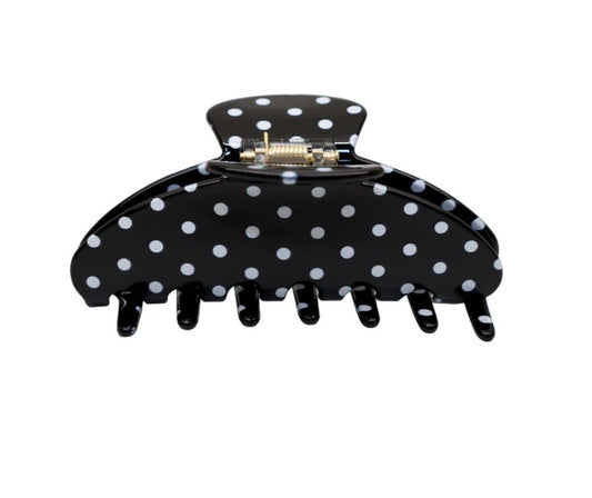 Big Effing Clip Noir Polka Dot