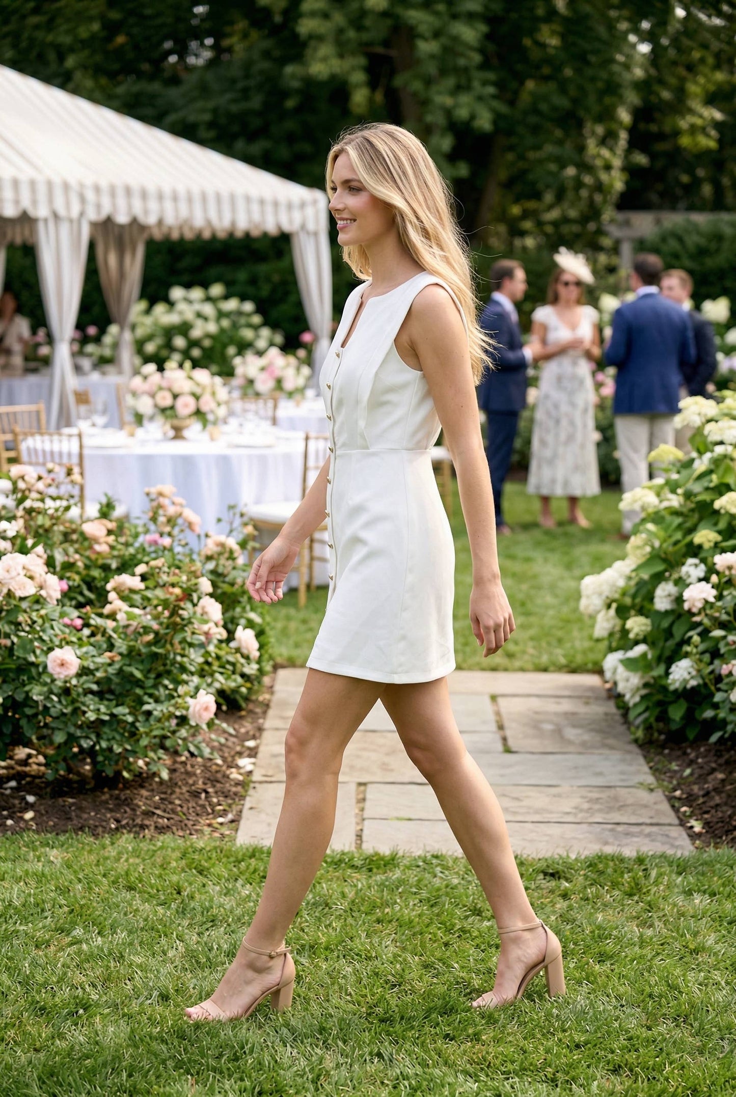 The Garden Muse Button Mini Dress