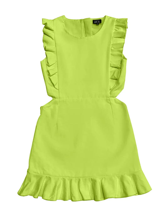 Neon Yellow Cut Out Dress - LO