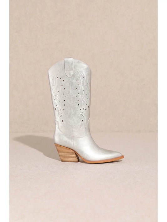 Olivia Silver High Boots