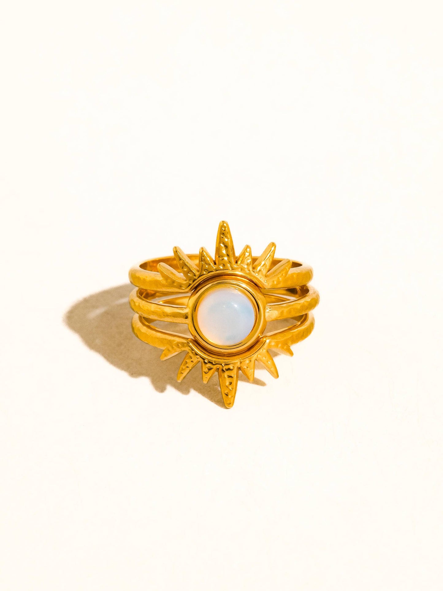 Nerina Sunburst Opal Stackable Ring